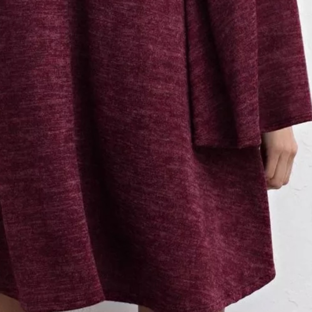 SWING DRESS Stretchy Bell Sleeve Draped Mini Tunic - Picture 5 of 8