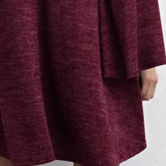 SWING DRESS Stretchy Bell Sleeve Draped Mini Tunic - Picture 5 of 8