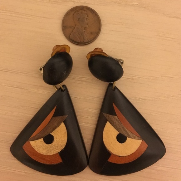 Wood Earrings - Picture 1 of 4