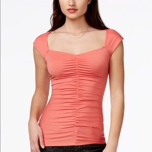 GUESS ruched sweetheart top