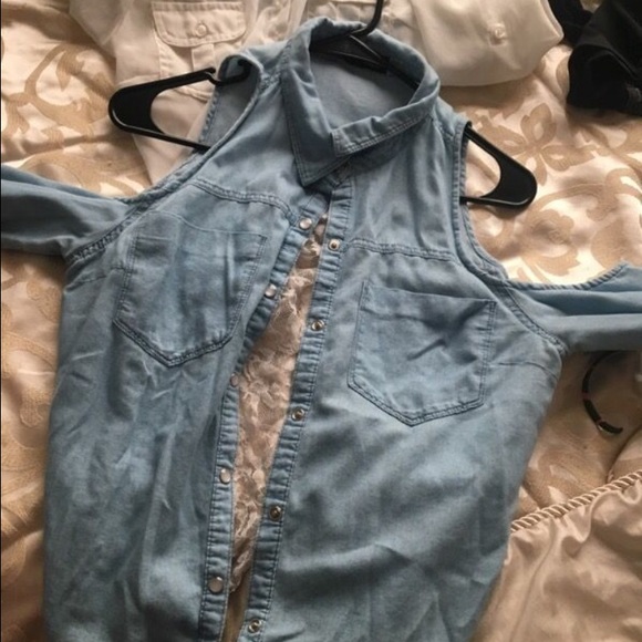 Jean shoulder less long sleeve