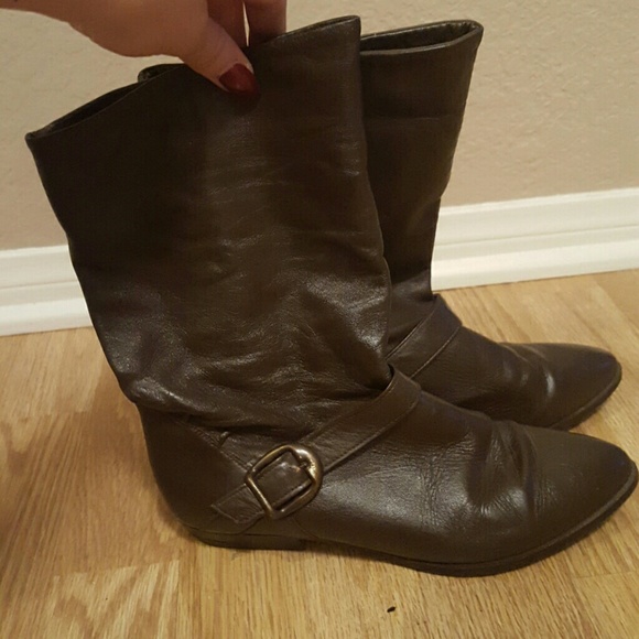 Vintage flings mid calf brown boots
