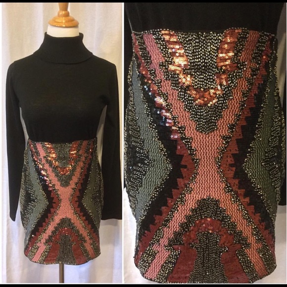 Sequin & beaded skirt