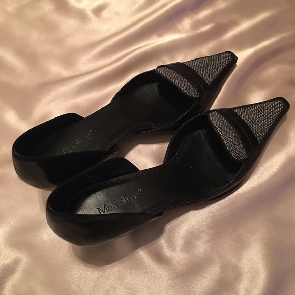 Black Leather Pointed Toe Heel