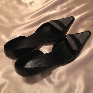 Black Leather Pointed Toe Heel