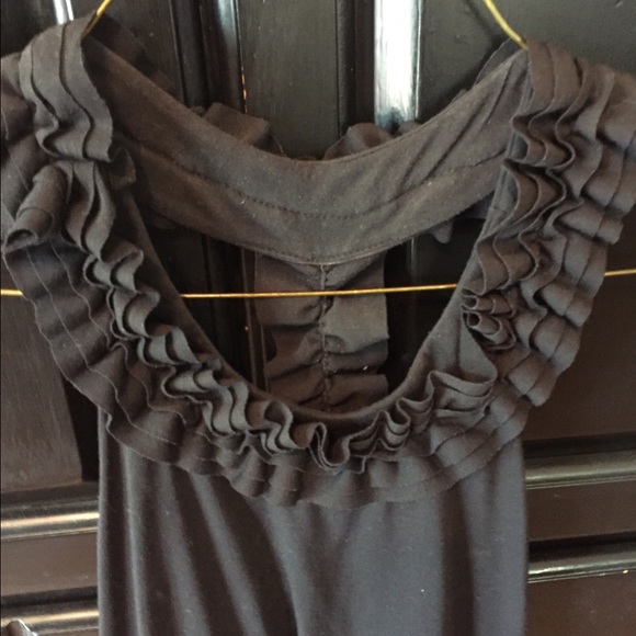 Black ruffle tank