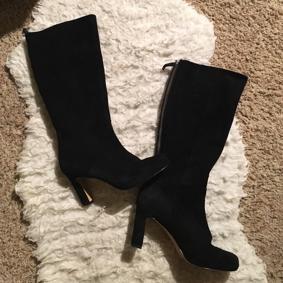 Nine West black suede "Numberone" heeled boots - Picture 2 of 4