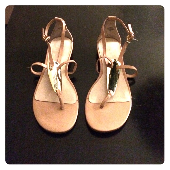 Leather Nine West nude sandals (size 8.5)