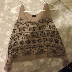 Elephant pattern crop top {LAST DAY}