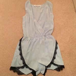 Silk light blue Lovers + Friends Romper