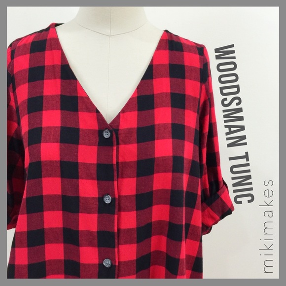 Zara Tops - ZARA • Button down buffalo checked flannel tunic