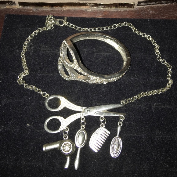 Shear bracelet and matching necklace.