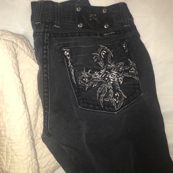 Black wash down miss me jeans