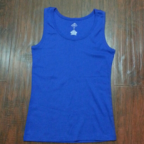 Blue Cotton Tank Top
