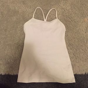 White lululemon power Y tank New Markdown!!