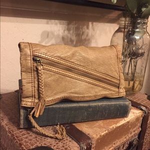 Tan Envelope Clutch- Converse