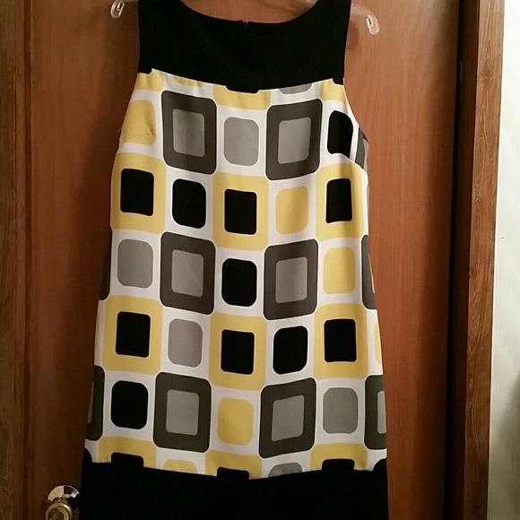Dresses & Skirts - *⃣ SOLD *⃣  Black Yellow Mod Print Dress