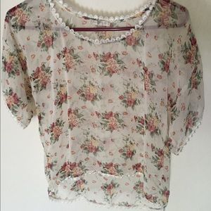 Sheer floral top.