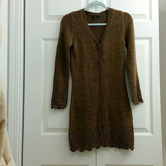 BCBGMaxAzria Long Crochet Sweater