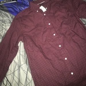 long sleeve maroon button up