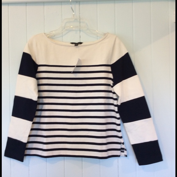 NWT Banana Republic Multi Striped Boatneck Tee