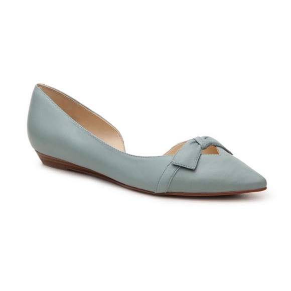 Nine West baby blue bow flat pointed toe shoes - Picture 2 of 4