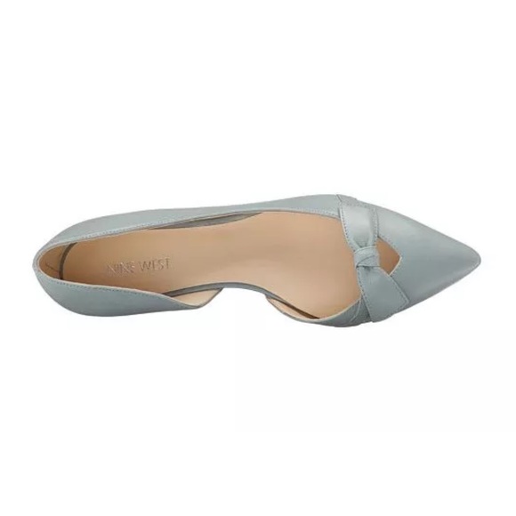 Nine West baby blue bow flat pointed toe shoes - Picture 4 of 4