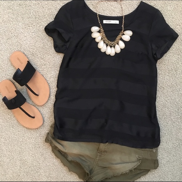 Old Navy black striped blouse