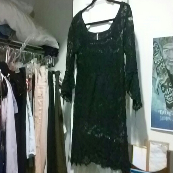 Free People Black Lace Dress