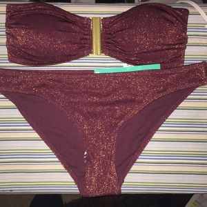 Burgundy & Gold Bikini