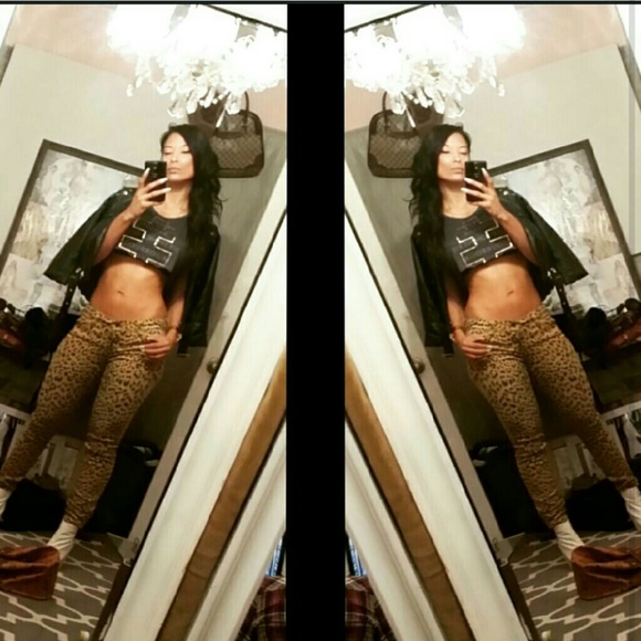 Dollhouse leopard skinny jeans