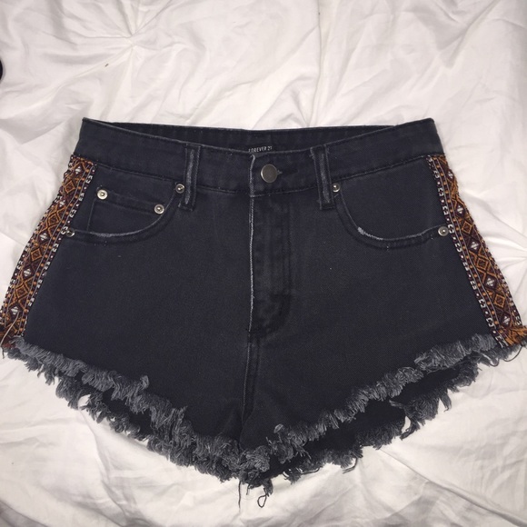 Forever 21 black high waisted denim shorts