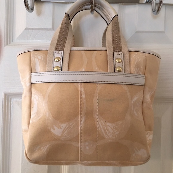 69 off Coach Handbags 🛍 Coach Yellow White Logo Tote Bag from