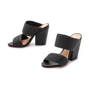 Schutz Emyly Woven Mules, Black, 37