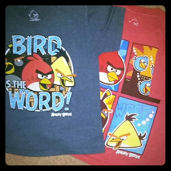 2 Angry Bird tshirts - Exc Cond! - Picture 1 of 3