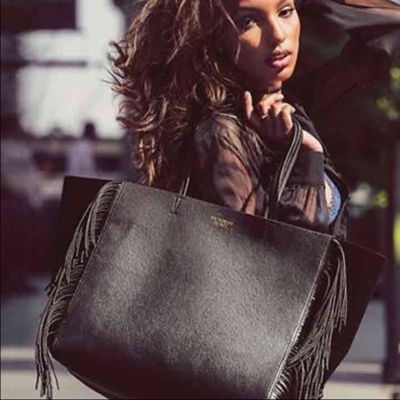 Black large Victoria's Secret fringe tote