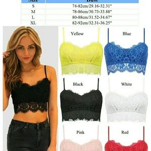 Sexy lace bra top crop tank top + G-String
