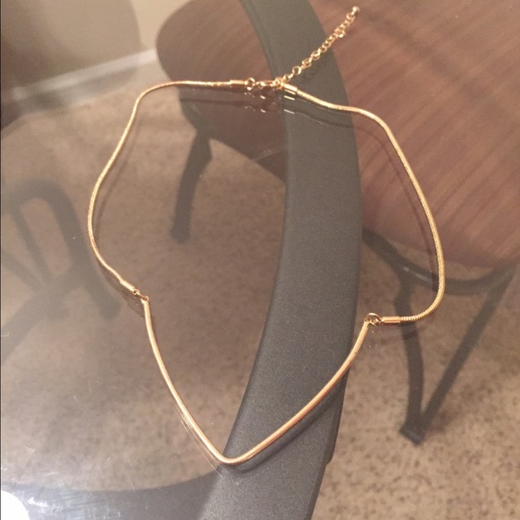 Gold choker/ triangle necklaces - Picture 2 of 2