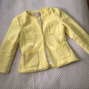 Banana Republic size 6 yellow tweed blazer