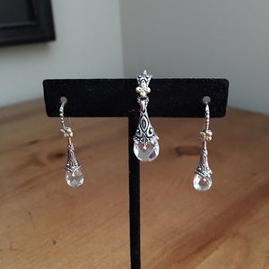 Barbara Bixby Crystal Drop Earrings & Enhancer Set