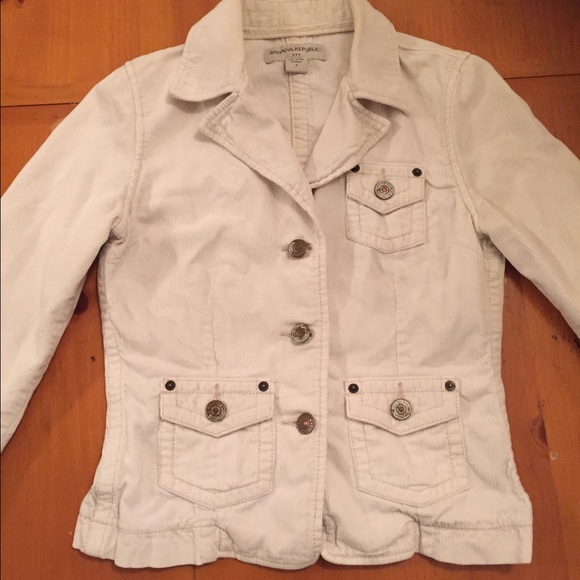 Banana Republic cream color corduroy jacket size 4