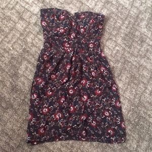 *donated* Floral strapless dress
