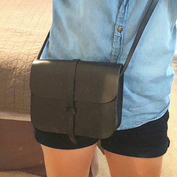 Black Leather Crossbody Purse