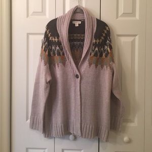 Coldwater Creek shawl collar sweater 1x Gray