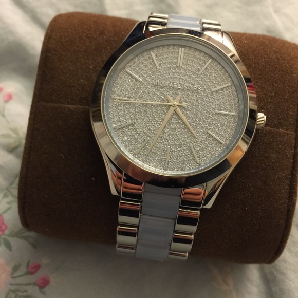 Women's Michael Kors blue and silver watch