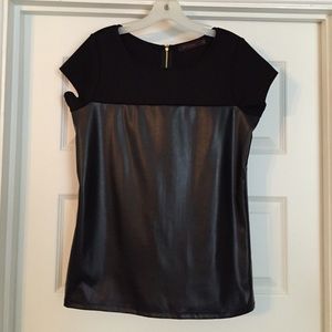 The Limited Black blouse with faux leather front