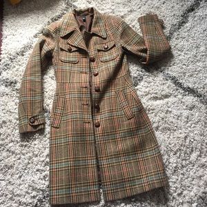 H&M plaid long coat