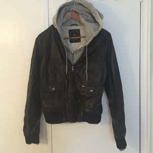 Obey Leather jacket. Size M