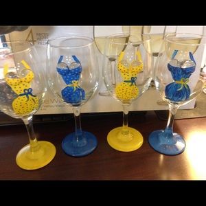Hand painted wine glasses!  Set of 4!