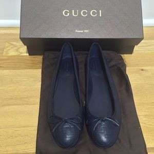 ❤️Gucci Soho ballet flats navy blue💙